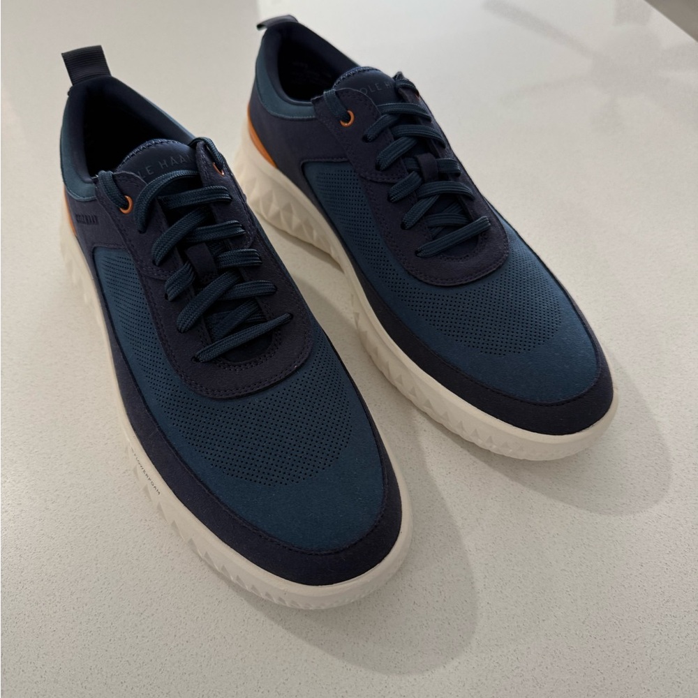 Cole Haan Men's Navy and Orange Accent Sneakers